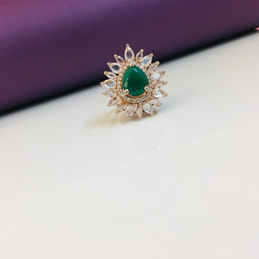 Emerald Drop Ring